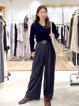 「Andemiu（アンデミュウ）のアイテム（その他パンツ）」を使った、Kaoriさん（レディース・155cm）の秋コーディネート