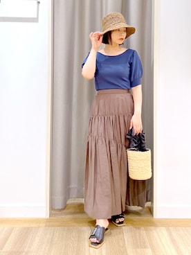 「andemiu」｜「アイテム（帽子）」を使った、Kaoriさん（レディース・155cm）の夏コーディネート