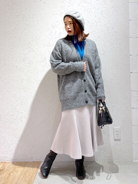 「andemiu」｜「アイテム（ハンチング/ベレー帽）」を使った、Kaoriさん（レディース・155cm）の冬コーディネート