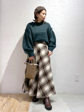 「andemiu」｜「アイテム（ハンチング/ベレー帽）」を使った、Kaoriさん（レディース・155cm）の秋コーディネート