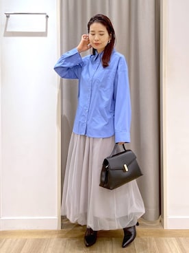 「Andemiu（アンデミュウ）のスクエアフラップバック592843（ハンドバッグ）」を使った、Kaoriさん（レディース・155cm）の秋コーディネート