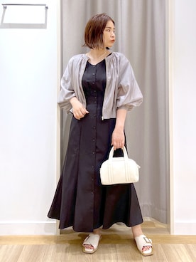 「andemiu」｜「アイテム（ブルゾン）」を使った、Kaoriさん（レディース・155cm）の夏コーディネート