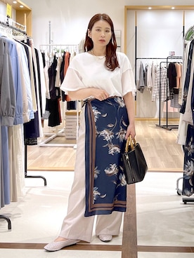 「Andemiu（アンデミュウ）のラウンドメッシュフラットシューズ634249（その他シューズ、ベージュ系）」を使った、Kaoriさん（レディース・155cm）の春コーディネート