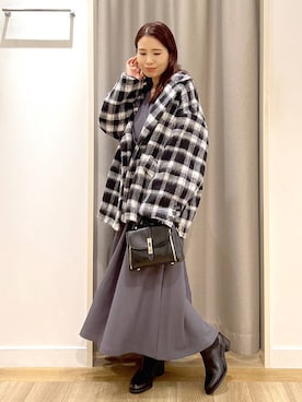 「アイテム（ピーコート）」を使った、Kaoriさん（レディース・155cm・30代）の冬コーディネート