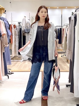 「Andemiu（アンデミュウ）のアイテム」を使った、Kaoriさん（レディース・155cm）の夏コーディネート