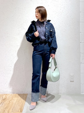 「andemiu」｜「アイテム（デニムジャケット）」を使った、Kaoriさん（レディース・155cm）の冬コーディネート