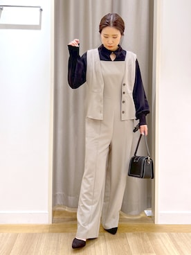 「andemiu」｜「アイテム（オールインワン・サロペット）」を使った、Kaoriさん（レディース・155cm）の冬コーディネート