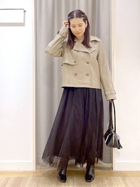 「アイテム（チャーム）」を使った、Kaoriさん（レディース・155cm）の秋コーディネート