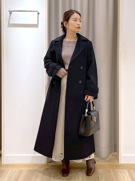 「アイテム（チェスターコート）」を使った、Kaoriさん（レディース・155cm・30代）の秋コーディネート