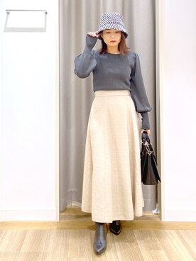 「andemiu」｜「アイテム（帽子）」を使った、Kaoriさん（レディース・155cm）の冬コーディネート