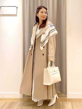 「Andemiu（アンデミュウ）のアイテム（バンダナ/スカーフ）」を使った、Kaoriさん（レディース・155cm）の冬コーディネート