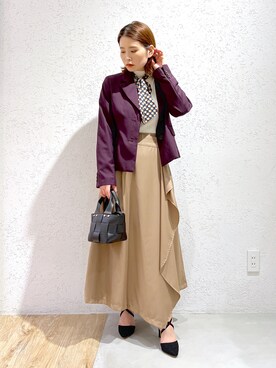 「andemiu」｜「アイテム（その他アウター）」を使った、Kaoriさん（レディース・155cm）の秋コーディネート
