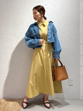 「andemiu」｜「アイテム（デニムジャケット）」を使った、Kaoriさん（レディース・155cm）の冬コーディネート