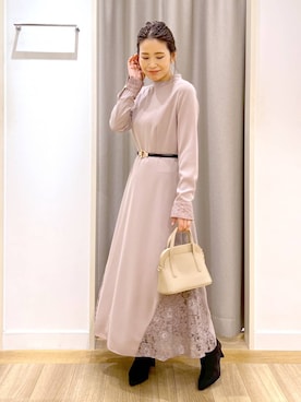 「アイテム（ワンピース/ドレス）」を使った、Kaoriさん（レディース・155cm・30代）の冬コーディネート