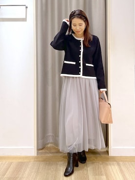 「アイテム（カチューシャ）」を使った、Kaoriさん（レディース・155cm）の秋コーディネート