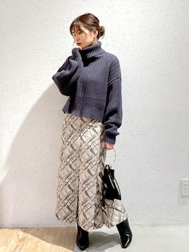 「タートルネック」｜「アイテム（ポロシャツ）」を使った、Kaoriさん（レディース・155cm）の冬コーディネート