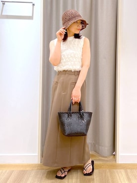 「アイテム（帽子）」を使った、Kaoriさん（レディース・155cm・30代）の夏コーディネート