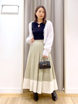 「Andemiu（アンデミュウ）のヒールストレッチショートブーツ970716（ブーツ）」を使った、Kaoriさん（レディース・155cm）の冬コーディネート