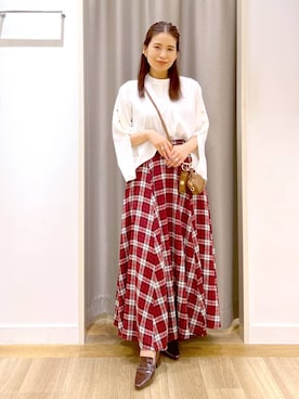 「ロングスカート」｜「アイテム（シャツ/ブラウス）」を使った、Kaoriさん（レディース・155cm・30代）の夏コーディネート