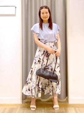 「アイテム（ボストンバッグ）」を使った、Kaoriさん（レディース・155cm・30代）の夏コーディネート