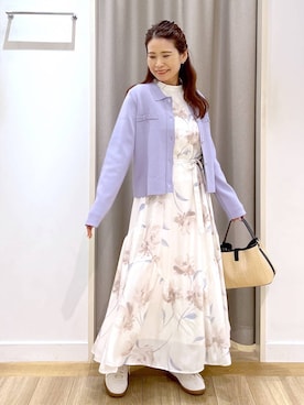 「Andemiu（アンデミュウ）の【PUMA】パレルモスニーカー600015（スニーカー、ホワイト系）」を使った、Kaoriさん（レディース・155cm）の春コーディネート