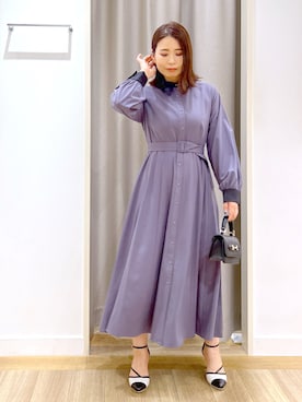 「シャツワンピ」｜Kaoriさん（レディース・155cm）の冬コーディネート
