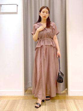 「アイテム（シャツワンピース）」を使った、Kaoriさん（レディース・155cm・30代）の夏コーディネート