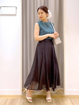「アイテム（シュシュ）」を使った、Kaoriさん（レディース・155cm）の夏コーディネート