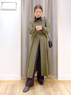 「シャツワンピ」｜Kaoriさん（レディース・155cm）の冬コーディネート