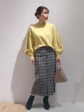 「andemiu」｜「アイテム（スウェット）」を使った、Kaoriさん（レディース・155cm）の冬コーディネート