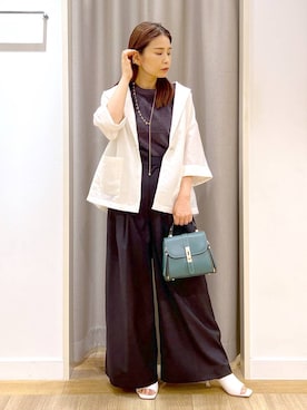 「アイテム（ニット/セーター）」を使った、Kaoriさん（レディース・155cm・30代）の夏コーディネート