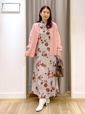 「Andemiu（アンデミュウ）のスクエアフラップバック592843（ハンドバッグ）」を使った、Kaoriさん（レディース・155cm）の秋コーディネート