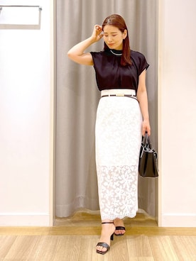「アイテム（ネックレス）」を使った、Kaoriさん（レディース・155cm・30代）の夏コーディネート