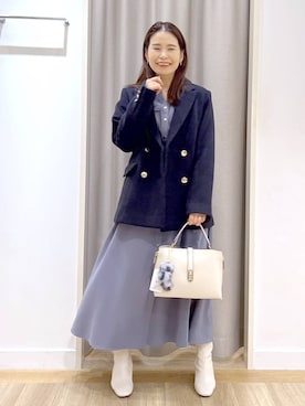 「アイテム（チャーム）」を使った、Kaoriさん（レディース・155cm）の秋コーディネート
