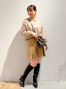「andemiu」｜「アイテム（スウェット）」を使った、Kaoriさん（レディース・155cm）の冬コーディネート