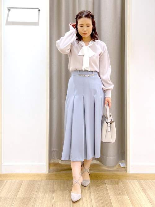 アンパスィ】美品 セットアップ プリーツスカート ロゴ Mサイズ