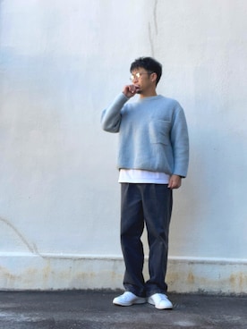 「MONKEY TIME（モンキータイム）のアイテム（ニット/セーター）」を使った、takeさん（メンズ・170cm）の春コーディネート