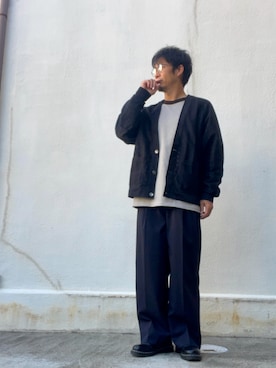 「アイテム（カーディガン/ボレロ）」を使った、takeさん（メンズ・170cm）の秋コーディネート