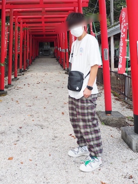 「FR2（エフアールツー）のアイテム（バッグ）」を使った、Kzymsyさん（メンズ・170cm）の秋コーディネート