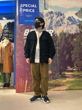 「and wander（アンドワンダー）のアイテム」を使った、maeyamaさん（メンズ・170cm）の冬コーディネート