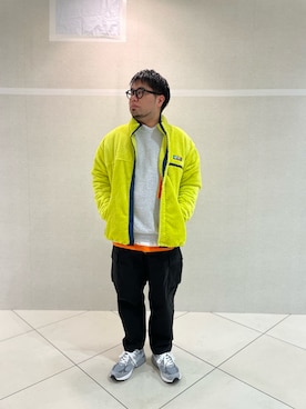 「MANASTASH（マナスタッシュ）のアイテム（カーゴパンツ）」を使った、maeyamaさん（メンズ・170cm）の冬コーディネート