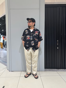 「OOFOS（ウーフォス）のアイテム」を使った、maeyamaさん（メンズ・170cm）の夏コーディネート