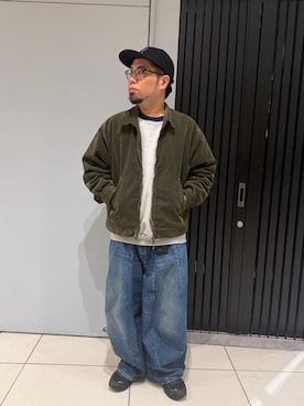 「アイテム（カバーオール）」を使った、maeyamaさん（メンズ・170cm）の冬コーディネート