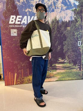 「MANASTASH（マナスタッシュ）のアイテム（バッグ）」を使った、maeyamaさん（メンズ・170cm）の夏コーディネート