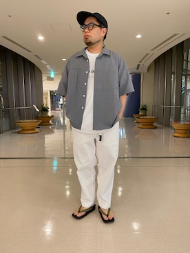 「MANASTASH（マナスタッシュ）のアイテム（シューズ）」を使った、maeyamaさん（メンズ・170cm）の夏コーディネート