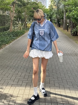 「アイテム（パンプス）」を使った、まりいさん（レディース・159cm）の夏コーディネート