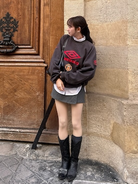 「アイテム（スウェット）」を使った、まりいさん（レディース・159cm）の秋コーディネート