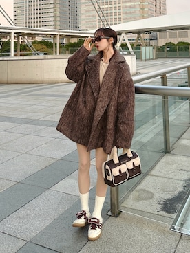 「アイテム（ピーコート）」を使った、まりいさん（レディース・159cm）の秋コーディネート