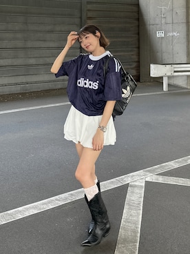「アイテム（ブーツ）」を使った、まりいさん（レディース・159cm）の夏コーディネート