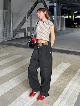 「CHARLES & KEITH（チャールズ & キース）のアイテム」を使った、まりいさん（レディース・159cm）の夏コーディネート